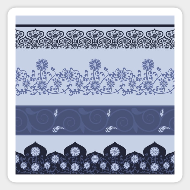 Elegant blue china II Sticker by hamptonstyle